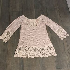 Cream Umgee Lace Tunic